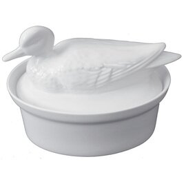 Terrinenform Ente mit Deckel Porzellan weiß oval 1500 ml  L 230 mm  B 170 mm Produktbild