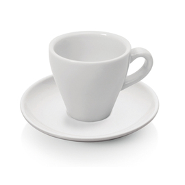 Espressotasse 90 ml mit Untertasse ITALIA Porzellan weiß Produktbild