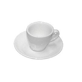 Espressotasse 90 ml mit Untertasse ITALIA Porzellan weiß Produktbild