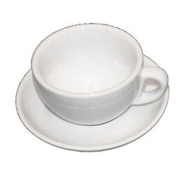 Cappuccinotasse 280 ml mit Untertasse ITALIA Porzellan weiß Produktbild