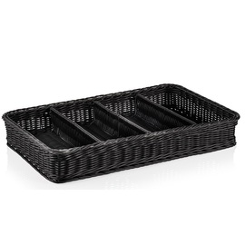 Besteckkorb GN 1/1 PP schwarz | 530 mm x 325 mm H 90 mm Produktbild