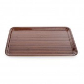 Tablett Holz braun melaminbeschichtet | rechteckig 550 mm  x 400 mm  | rutschfest Produktbild