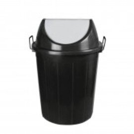 Abfallbehälter 30 ltr Kunststoff schwarz Schwingdeckel Ø 390 mm  H 540 mm Produktbild