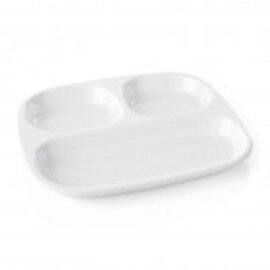 RESTPOSTEN | Schale Melamin weiß | 240 mm  x 215 mm | 3 Fächer Produktbild