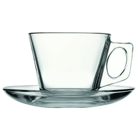 Kaffeetasse Glas 385 ml mit Untertasse Produktbild