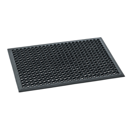 Fussbodenmatte perforiert schwarz | 90 cm  x 60 cm  H 1,2 cm Produktbild