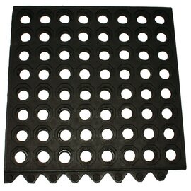 Fußbodenmatte-System perforiert rutschfest schwarz | 91,5 cm  x 91,5 cm  H 1,2 cm | erweiterbar Produktbild