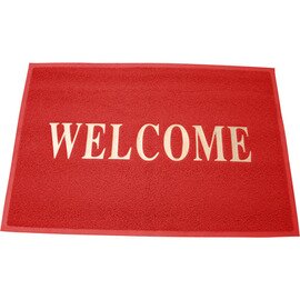 Schmutzfangmatte rutschfest rot Aufschrift WELCOME | 120 cm  x 80 cm Produktbild