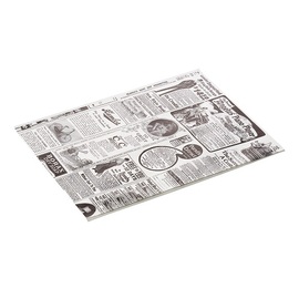 Burgerpapier Wrap & Go weiß | schwarz Zeitungsmotiv | 250 mm x 200 mm Produktbild