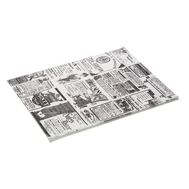 Burgerpapier Wrap & Go weiß | schwarz Zeitungsmotiv | 340 mm x 280 mm Produktbild