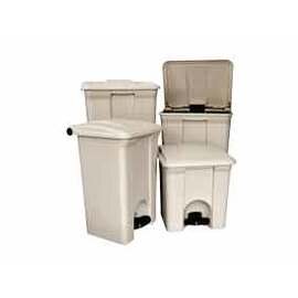 Treteimer 45 ltr Kunststoff beige mit Fußpedal  L 400 mm  B 380 mm  H 600 mm Produktbild