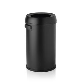 Abfalleimer Edelstahl | schwarz | mit Einwurföffnung oben | mit 2 Griffen | 65 ltr | Ø 400 mm H 700 mm Produktbild