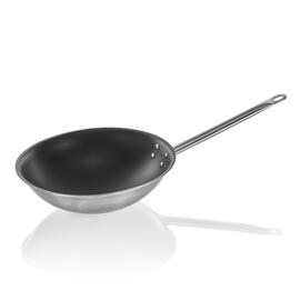 Wok Edelstahl  Ø 380 mm H 110 mm | runder Boden | antihaftbeschichtet Produktbild