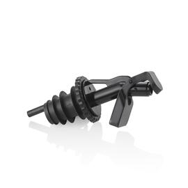Ausgießer Kunststoff schwarz | mit Kappe | mit Lüftungsrohr  | Durchlauf-Ø 6 mm L 95 mm Produktbild