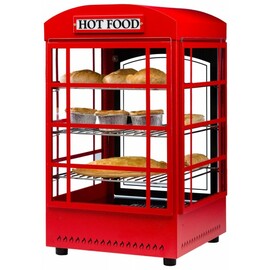 Warmhaltevitrine Phone Box rot 800 Watt 230 Volt  L 430 mm  B 430 mm  H 700 mm Produktbild