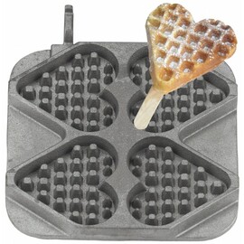 Backplatte Herzwaffel am Stiel  | Waffelgröße 150 x 125 x H 30 mm (4x) Produktbild