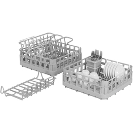 Spülmaschinenkorb-Set SK-SET 400 grau | Tellereinsatz | Besteckköcher | 2 Bistrokörbe | 4 Glaseinsatzgestelle Produktbild