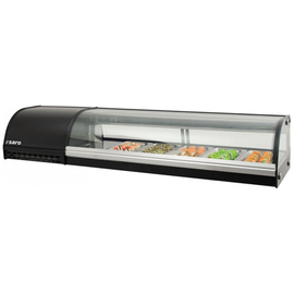 Sushivitrine SV 1500 inkl. 5 Behälter GN 1/3 - 25,4 mm | schwarz L 1500 mm B 390 mm H 310 mm Produktbild