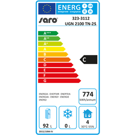 Unterbaukühltisch UGN 2100 TN-2S 350 Watt 214 ltr | 2 Schubladen Produktbild 1 L