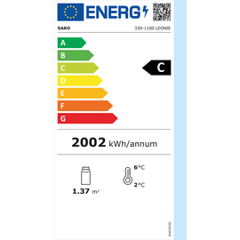 Umluftkühlvitrine LEONIE schwarz 400 ltr 230 Volt | 3 Borde Produktbild 1 S