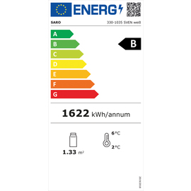 Umluftkühlvitrine SVEN weiß 235 ltr 230 Volt | 3 Borde Produktbild 1 S