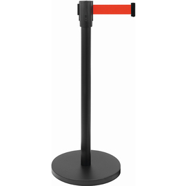 Abgrenzungsständer AF 206 PR schwarz  | Gurtfarbe rot  Ø 0,36 m  L 1,8 m  H 0,915 m Produktbild