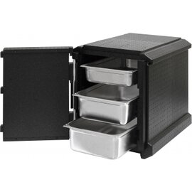 Thermobehälter SALZBURG schwarz | 12 Einschübe 83 ltr  | 650 mm  x 500 mm  H 610 mm Produktbild