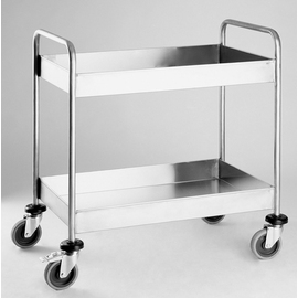 Abräumwagen CHARLES | Edelstahl | 2 Borde | 840 mm x 535 mm H 910 mm Produktbild