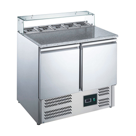 Pizzatisch EPS 900 G passend für 5 x GN 1/6 - 150 mm | Granit-Arbeitsplatte | Glasaufsatz Produktbild