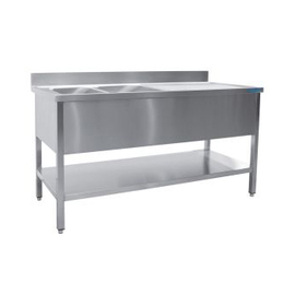 Spültisch | 2 Becken | Abtropfflächetyp rechts L 1800 mm x 600 mm H 850 mm Produktbild