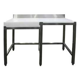 Zerlegetisch mit Hackblock | Aufkantung | 1800 mm x 600 mm H 850 mm Produktbild