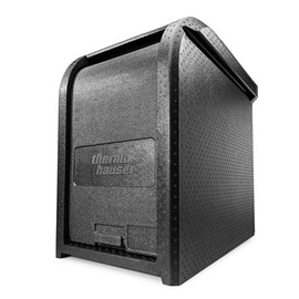 Thermobox Deckel Combi Roll-Up mit Schiebetür • schwarz 125 ltr | 740 mm x 477 mm H 700 mm Produktbild