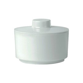 Zuckerdose mit Deckel 250 ml Melamin weiß Ø 85 mm  H 65 mm Produktbild