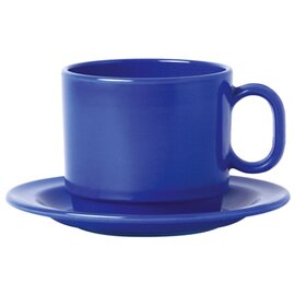 Maxi-Tasse stapelbar mit Untertasse, Material: Melaminharz, Farbe: Colora-blau,  Maße: Ø 77 mm, Höhe 75 mm, Volumen: 280 ml, Ø Untertasse: 140 mm Produktbild