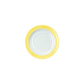 Untertasse | Melamin weiß gelb | breiter Farbrand Ø 140 mm Produktbild
