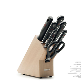 Messerblock CLASSIC Buche mit 5 Messern | 1 Wetzstahl | 1 Schere Produktbild