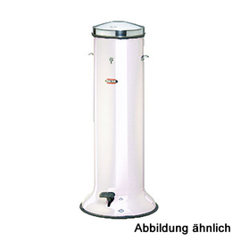 Abfallbehälter SERIE 300 16 ltr Stahlblech weiß mit Fußpedal Ø 230 mm  H 700 mm Produktbild