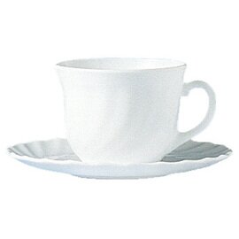 Obertasse TRIANON 220 ml Hartglas mit Relief mit Untertasse  H 66 mm Produktbild