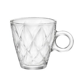 Tee Obertasse KALEIDO 32 cl Hartglas mit Relief mit Untertasse  H 95 mm Produktbild