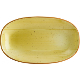 Platte AURA AMBER Gourmet Porzellan gelb oval | 238 mm x 142 mm Produktbild