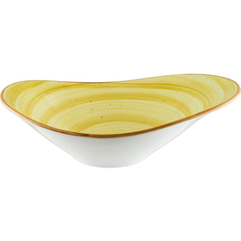 Schale AURA AMBER Stream 45 ml Premium Porcelain gelb oval | 100 mm x 75 mm H 35 mm Produktbild