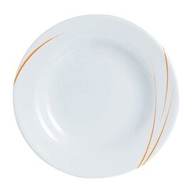 Teller flach TORONTO PASSION | Hartglas weiß orange | Strichdekor  Ø 240 mm Produktbild