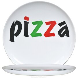 Pizzateller | Hartglas weiß | mit Schriftzug "pizza"  Ø 320 mm Produktbild