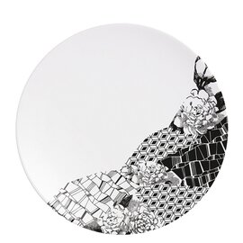 Teller FRAGMENT ADROISE Porzellan schwarz weiß  Ø 160 mm Produktbild