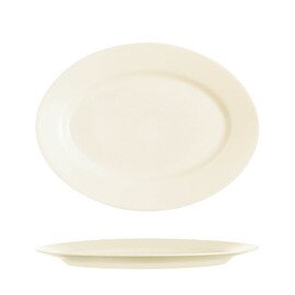 RESTPOSTEN | Platte oval INTENSITY UNI | Hartglas cremeweiß | oval 350 mm  x 260 mm Produktbild