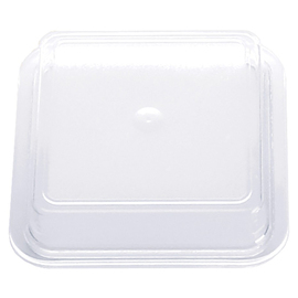 Eurodeckel quadratisch PP natur-transparent | 195 mm x 195 mm H 52 mm | passend für Teller 180 x 180 mm Produktbild