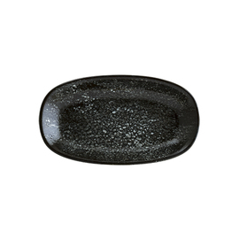 Platte ENVISIO COSMOS BLACK Gourmet oval Porzellan 150 mm x 86 mm Produktbild