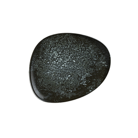 Teller flach ENVISIO COSMOS BLACK Vago Porzellan schwarz oval asymmetrisch | 190 mm x 153 mm Produktbild