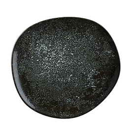 Teller flach ENVISIO COSMOS BLACK Vago Porzellan schwarz oval asymmetrisch | 290 mm x 270 mm Produktbild