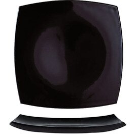 Teller flach DELICE SCHWARZ | Hartglas schwarz | quadratisch 186 mm  x 186 mm Produktbild